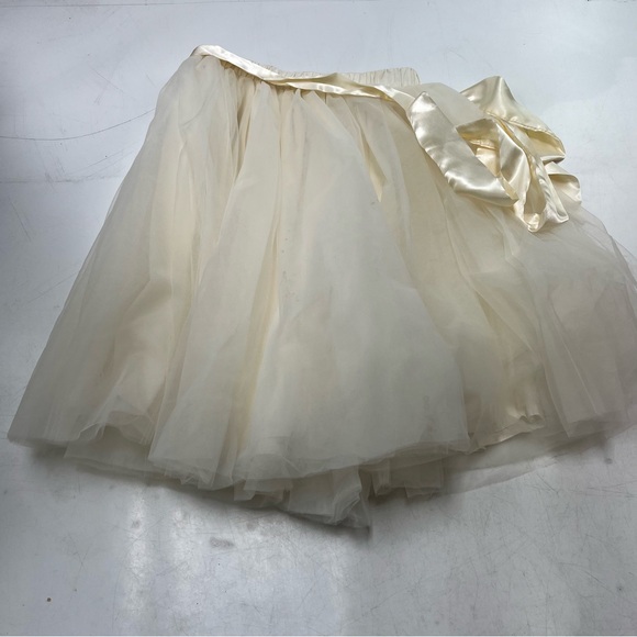 women’s beige white tulle over knee ballerina skirt M L L130-3 - Picture 2 of 6